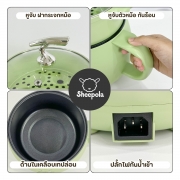 หม้ออเนกประสงค์-พร้อมซึ้งนึ่ง-18cm-ทรงเมล่อน-สีเขียว