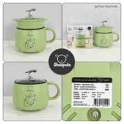 หม้ออเนกประสงค์-พร้อมซึ้งนึ่ง-18cm-ทรงเมล่อน-สีเขียว